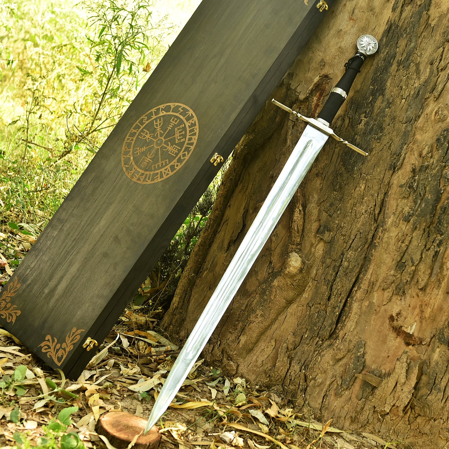 Gift for Boyfriend personalized medieval knight sword with premium wooden gift box