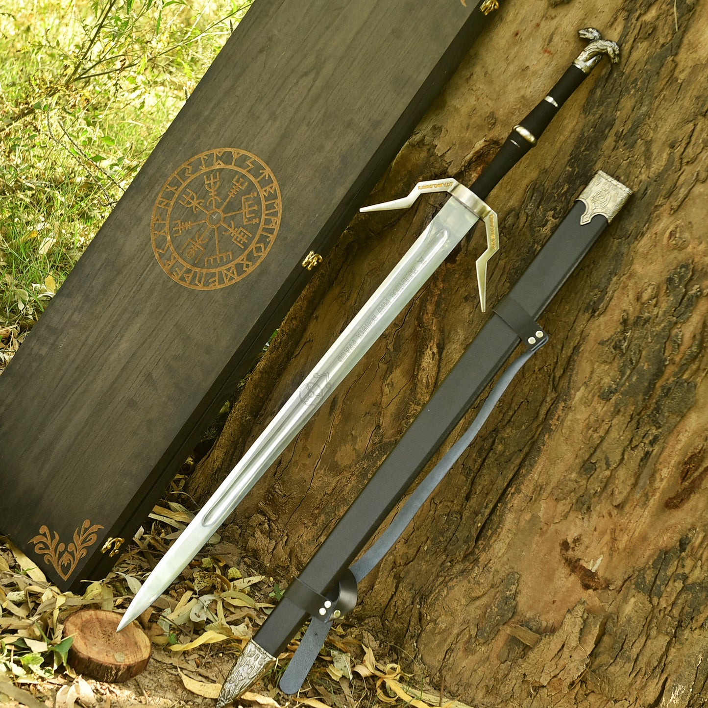 Gift for Husband personalized Royal Guardian Sword with matching scabbard and premium wooden gift box