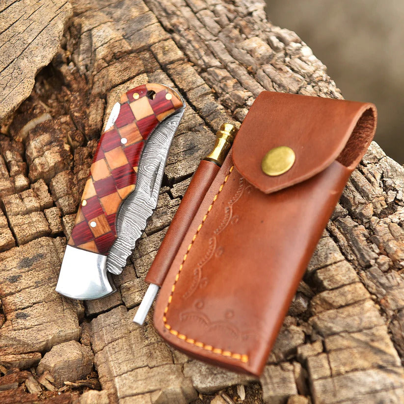 Personalized Checkered Folding Tool - Gifts for His Service