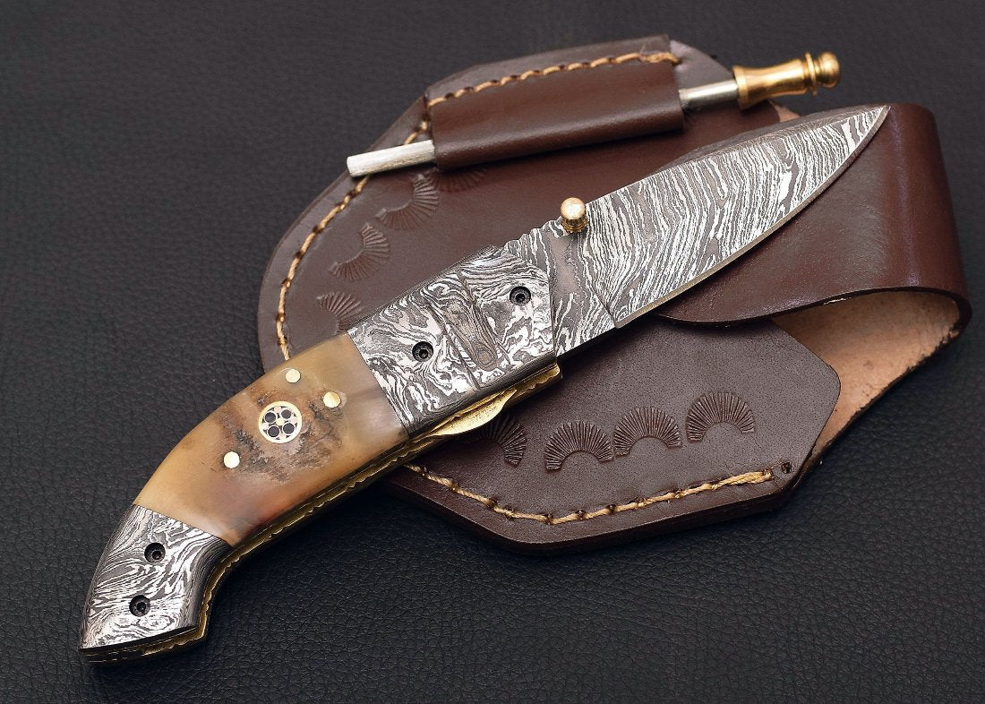 buy clever retirement knife with sharpener and leather sheath