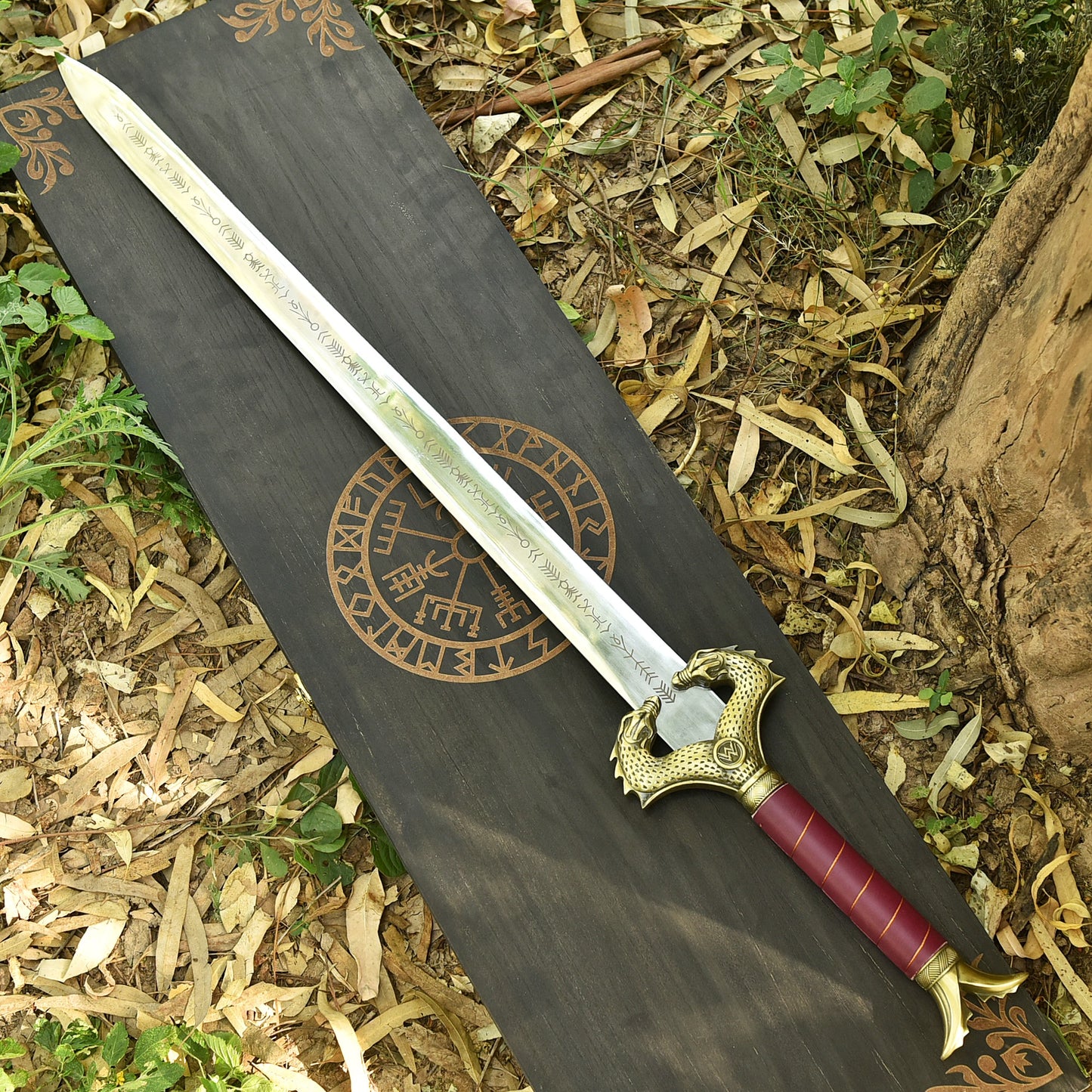 Fantasy Gift for Him – Personalized Dragon Guardian Viking Sword