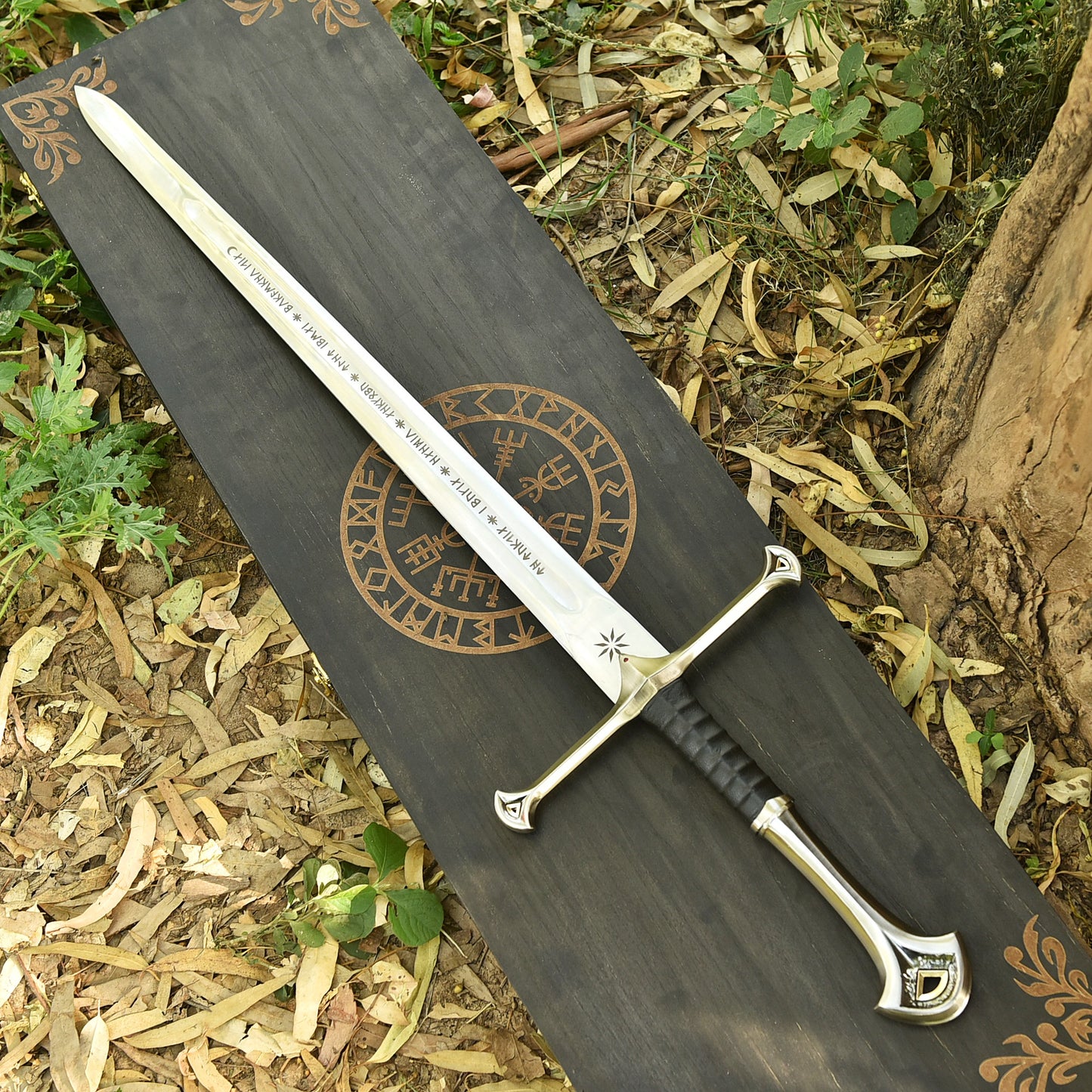Unique Gift for Him – Personalized Silver Crown Sword