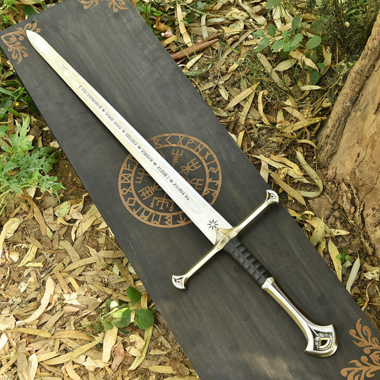 Unique Gift for Him – Personalized Silver Crown Sword
