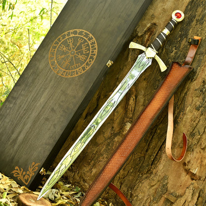 Luxury Gift for Him Personalized Royal Phoenix Sword with engraved Damascus steel 