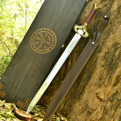 Fantasy Gift for Him – Personalized Dragon Guardian Viking Sword