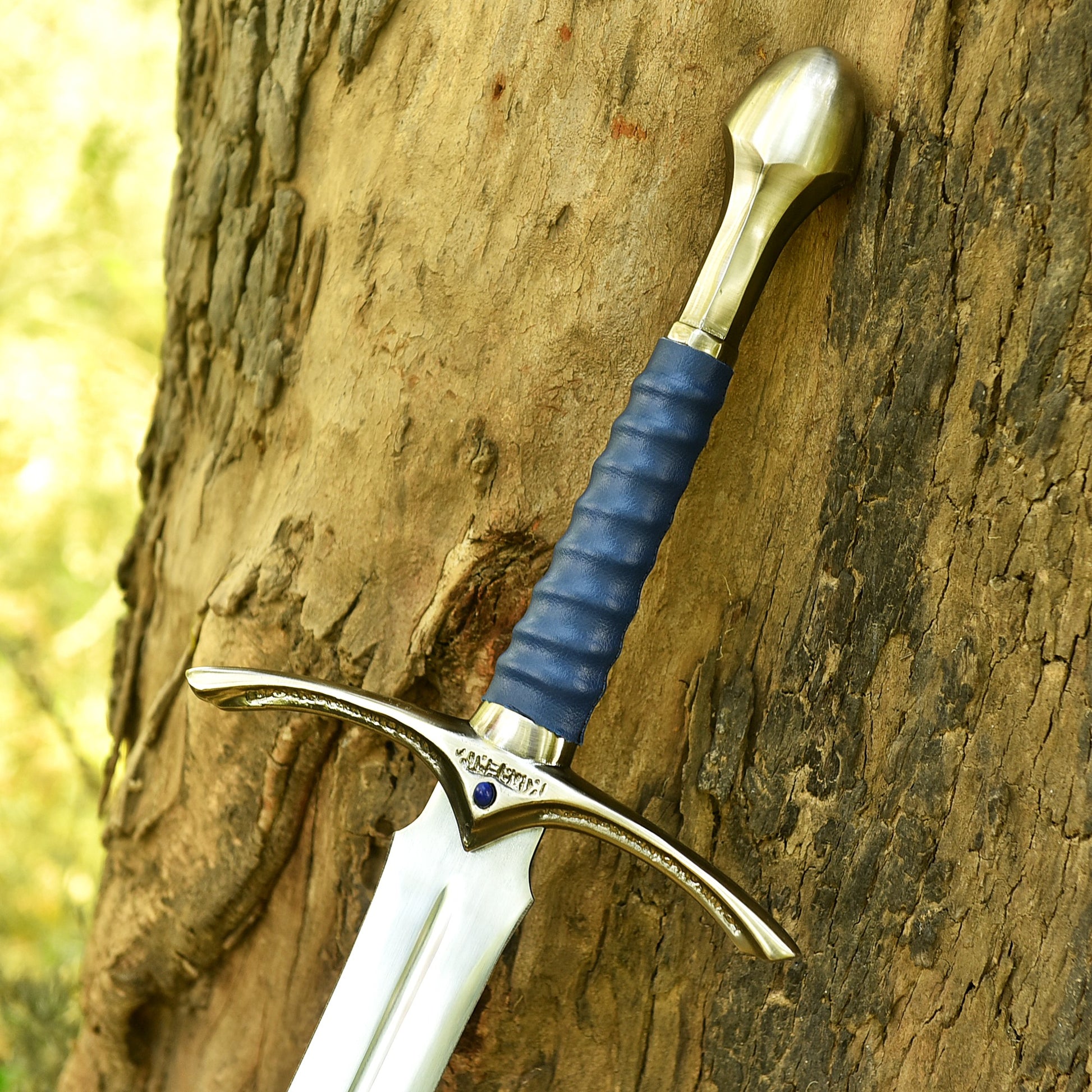 Gift for Boyfriend Personalized Royal Sapphire Sword with blue scabbard and premium wooden gift box