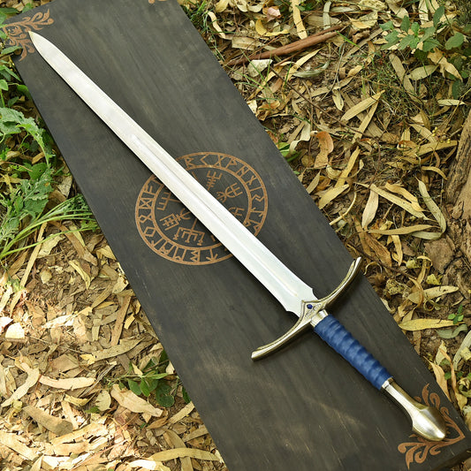 Gift for Boyfriend Personalized Royal Sapphire Sword with blue scabbard and premium wooden gift box