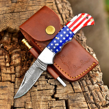 USA Flag Folding Personalized Keepsake - Gifts for His Service