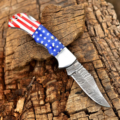 USA Flag Folding Personalized Keepsake - Gifts for His Service