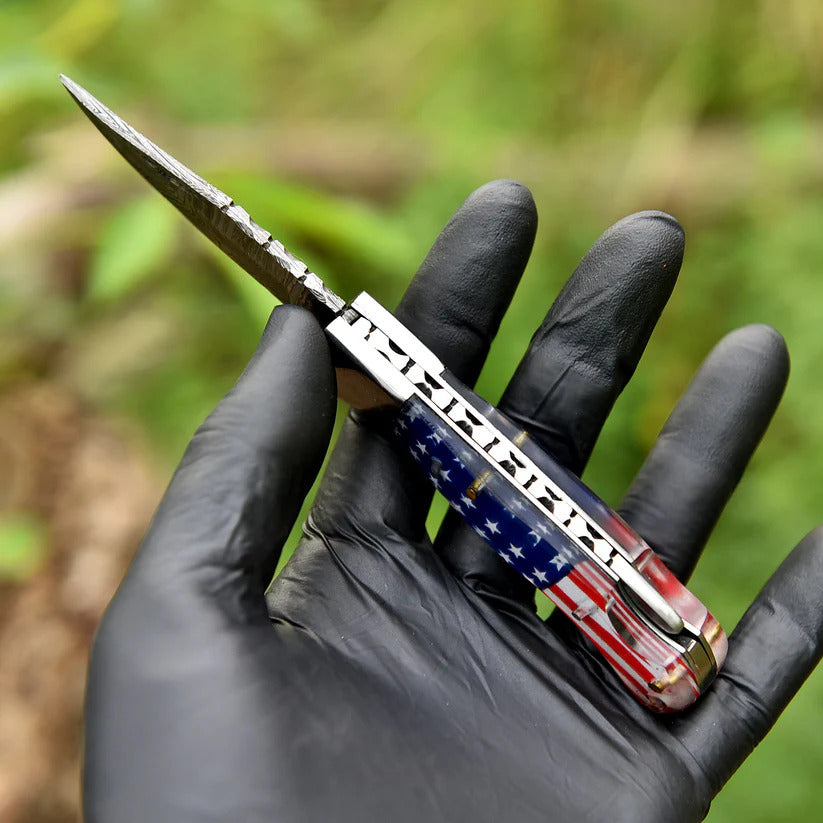 USA Flag Folding Personalized Keepsake - Gifts for His Service