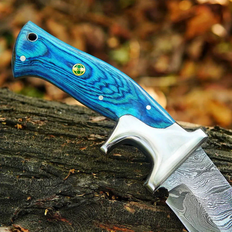 Custom Handmade Damascus Steel Bowie Knife