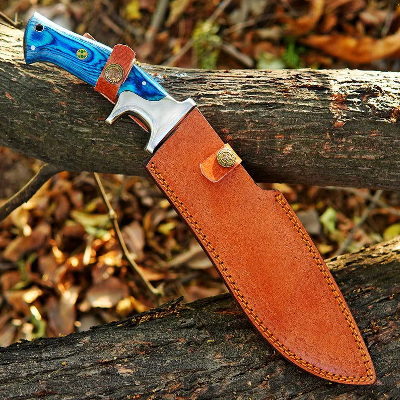 Custom Handmade Damascus Steel Bowie Knife