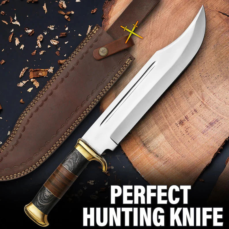 Damascus Bowie Knife -Unique Christmas Gift For Men