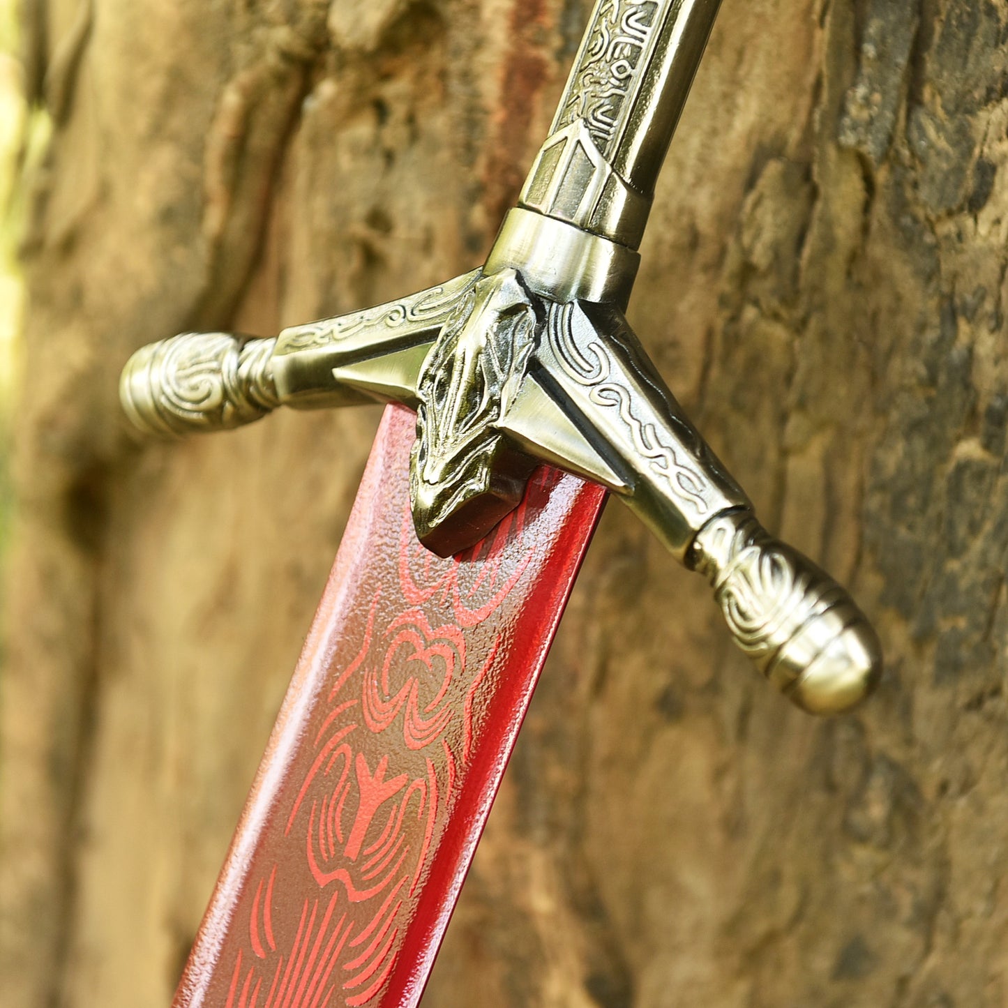 Personalized Crimson Medieval Knight Sword Gift for Men