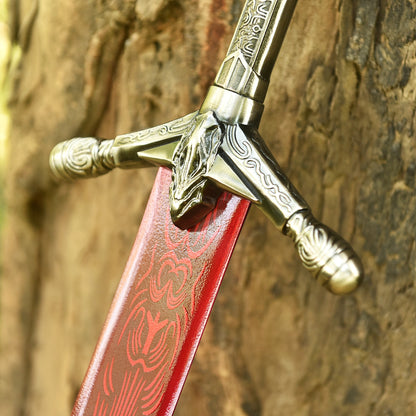 Personalized Crimson Medieval Knight Sword Gift for Men