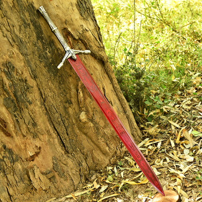 Personalized Crimson Medieval Knight Sword Gift for Men