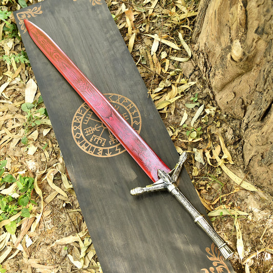 Personalized Crimson Medieval Knight Sword Gift for Men
