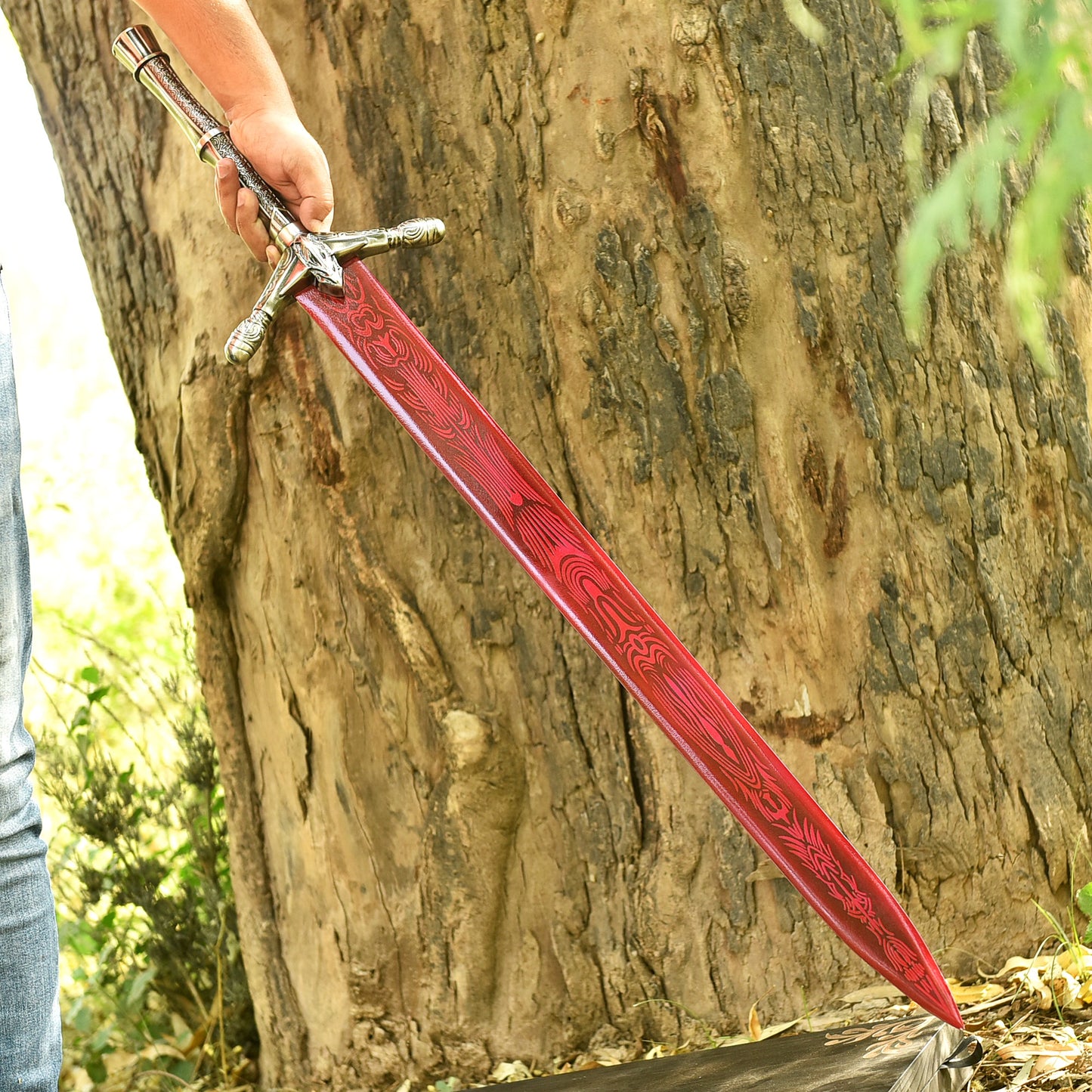 Personalized Crimson Medieval Knight Sword Gift for Men