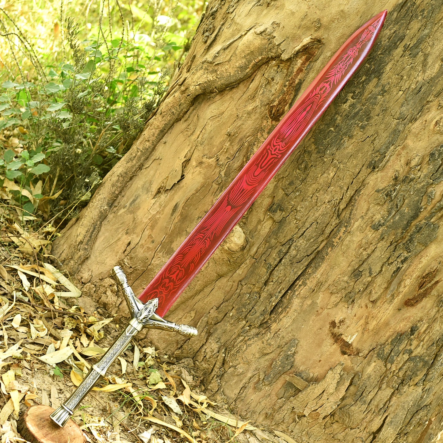 Personalized Crimson Medieval Knight Sword Gift for Men