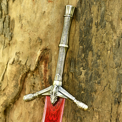 Personalized Crimson Medieval Knight Sword Gift for Men
