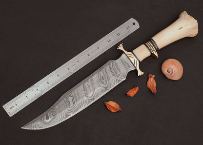 buy custom best man hunting knife with leather sheath