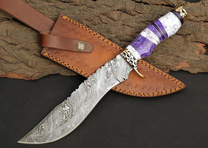 buy custom crafted retirement knife with sharpener and leather sheath