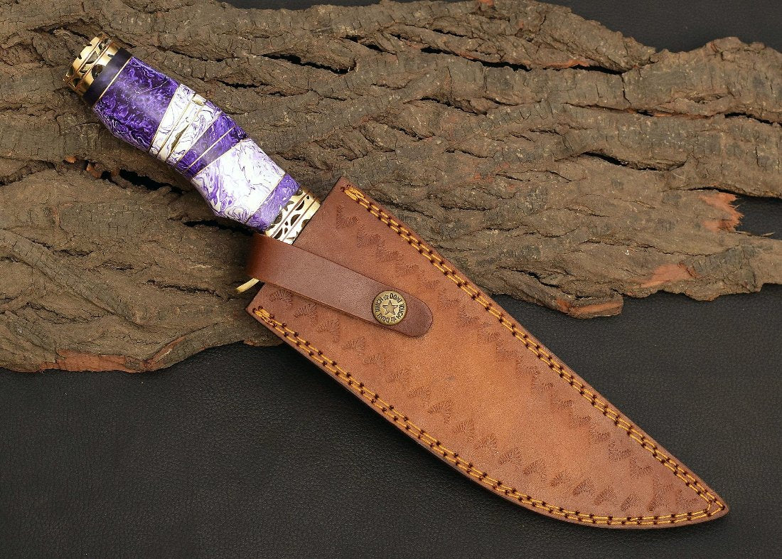 buy custom retirement knife with personalized engraving and leather sheath