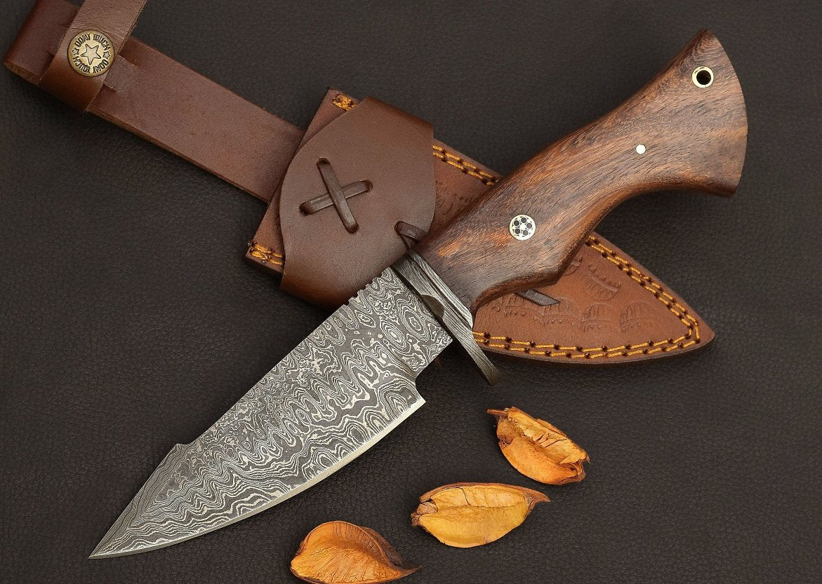  buy custom stag blade Noel gift with leather sheath