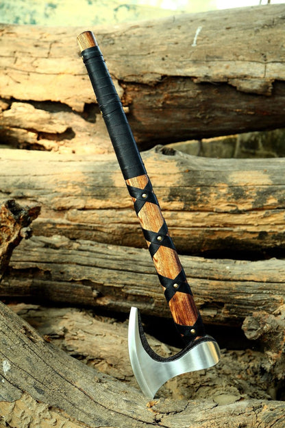 get firefighter axe with custom engraving and leather sheath