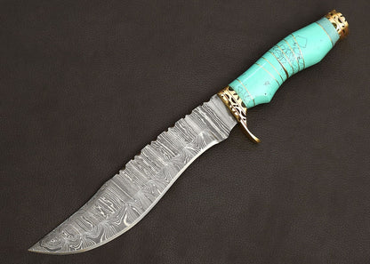 Personalized Damascus Steel Hunting knife, Groomsmen Gift, Gift For Husband