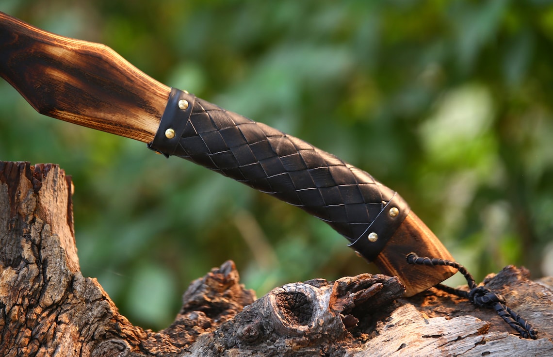 shop single handed viking bearded axe with its beautiful handle having comfortable grip