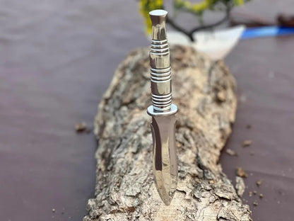 Premium Carbon Steel Tri|Dagger with Round Handle
