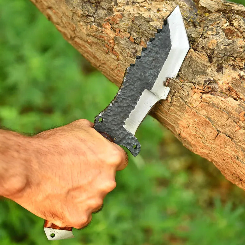 High-Carbon Steel Hunting Knife with Hardwood Handle