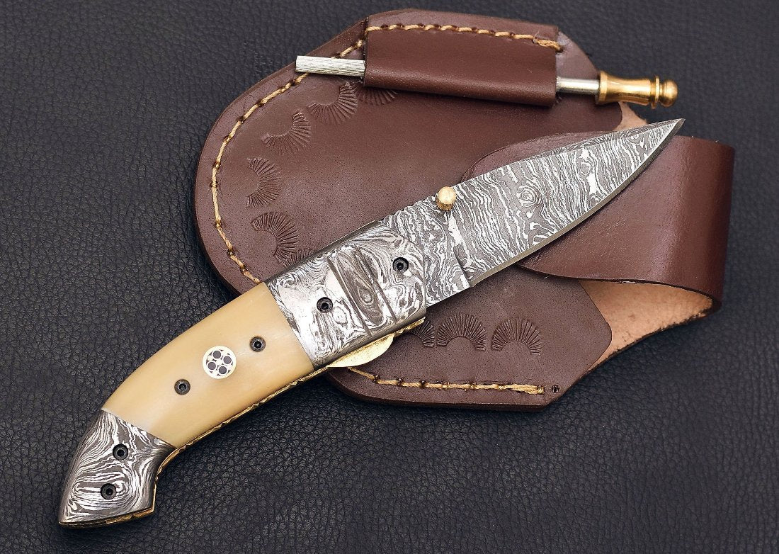 buy personalized winter knife with leather sheath and engraving