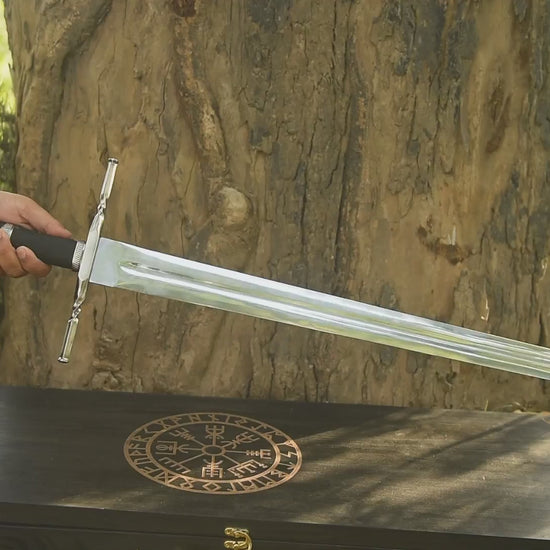 Gift for Boyfriend personalized medieval knight sword with premium wooden gift box
