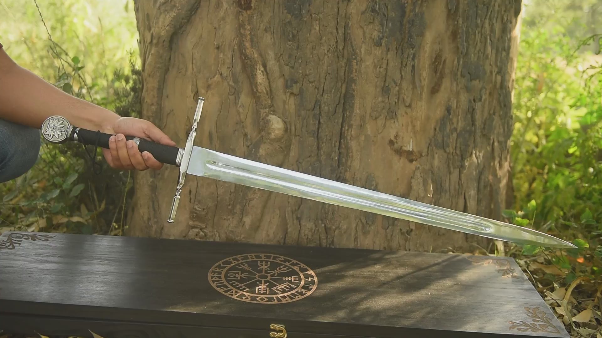 Gift for Boyfriend personalized medieval knight sword with premium wooden gift box