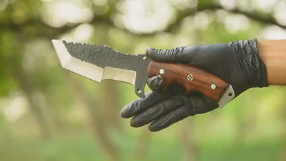 High-Carbon Steel Hunting Knife with Hardwood Handle