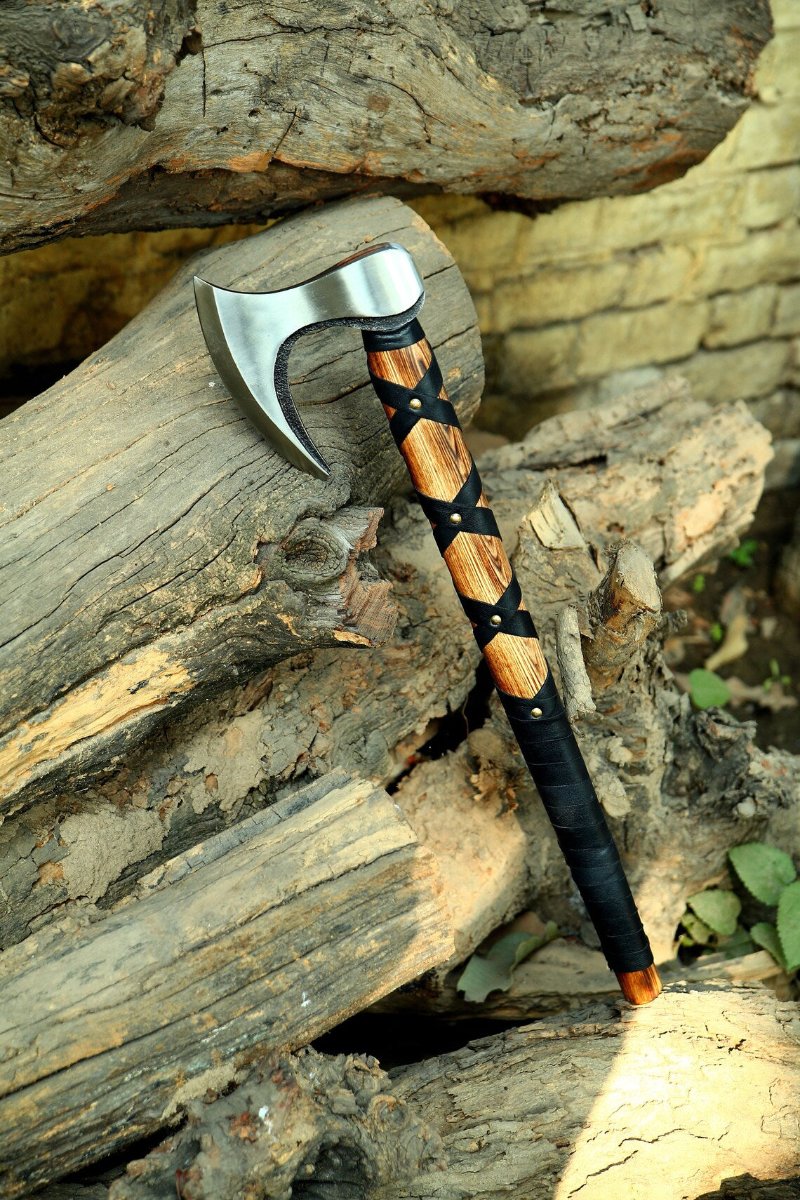 shop classic norse battle axe with wooden box