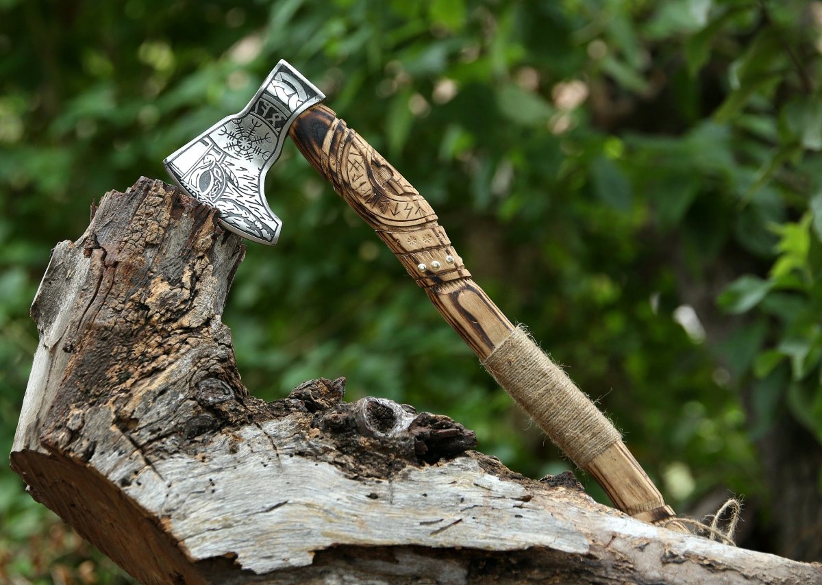 Buy Unique Eternal Bond Engraved Axe with leather sheath and gift box, 2024 gift for him

