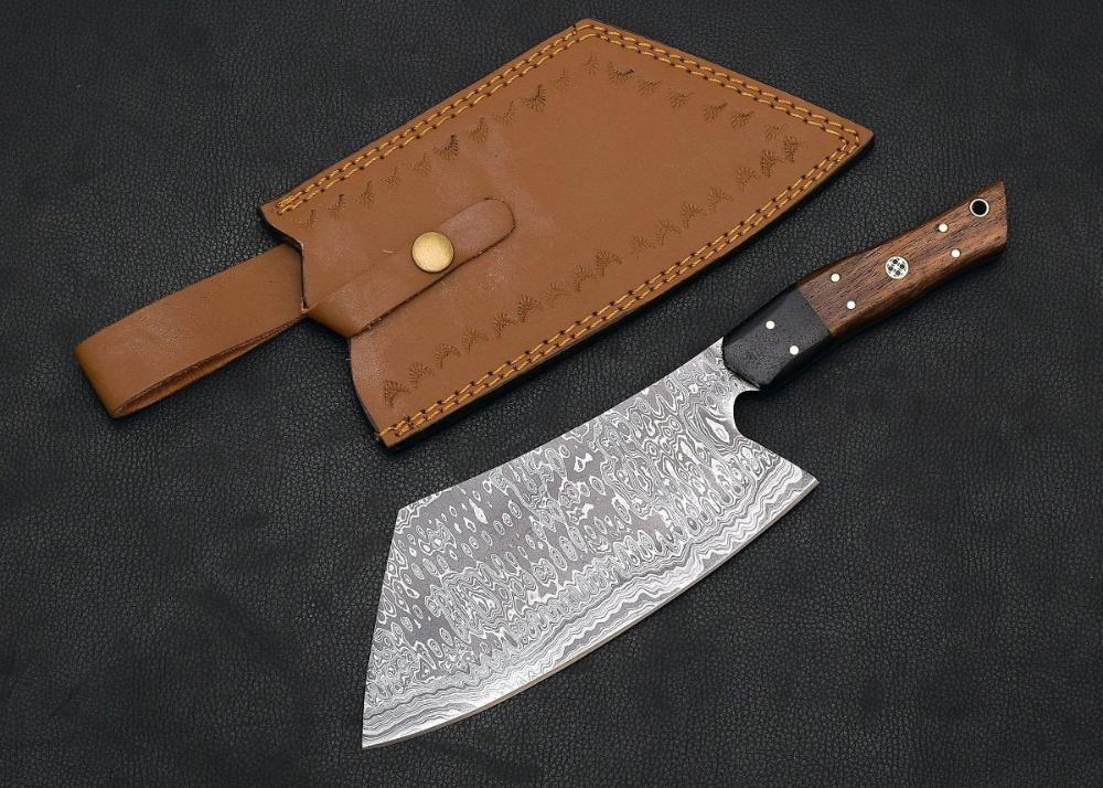 buy hand made butcher knife with leather sheath for safe storage