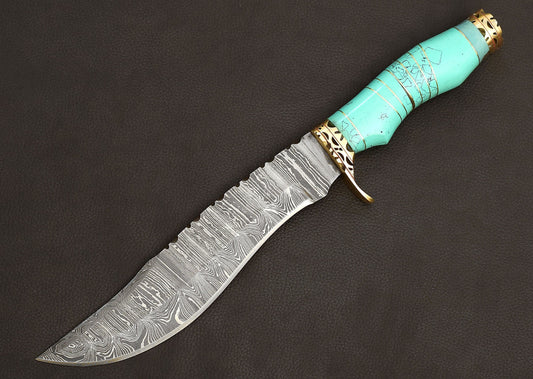 Personalized Damascus Steel Hunting knife