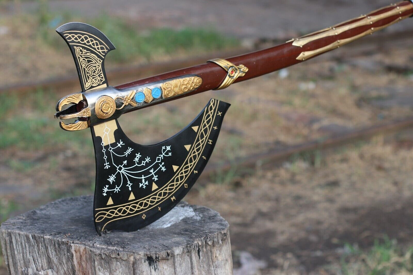 God of War Axe Custom Handmade Axe - Hand Forged Engraved Axe