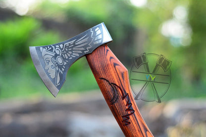 viking throwing axe head, strongly and beautifully forged